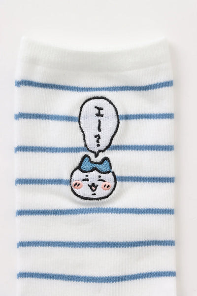 chiikawa/ 小八 刺繡條紋中筒襪