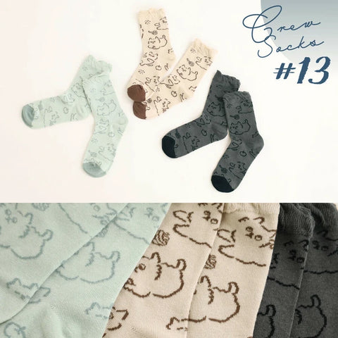 aube/ 貓咪中筒襪 （共3色）