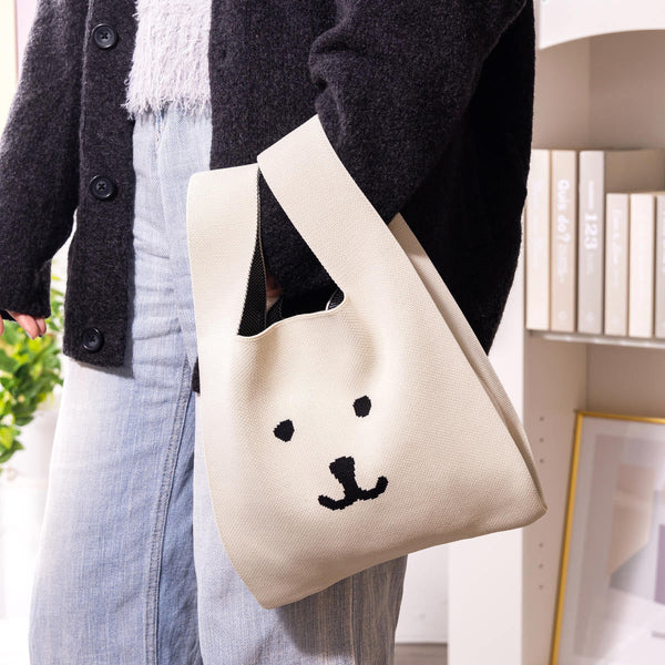 nagano / 白熊 針織袋 / 白色