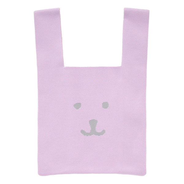 nagano / 白熊 針織袋 / 淺紫