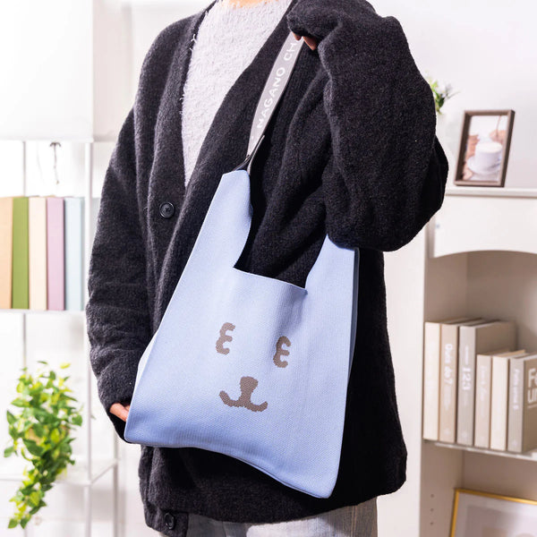 nagano / 白熊 針織袋 / 淺藍