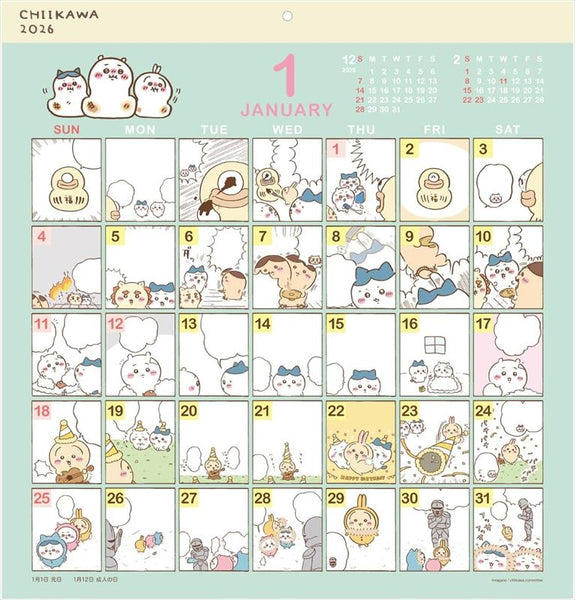 [現貨] chiikawa/ 漫畫設計 2026年掛曆