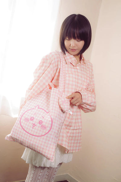 [現貨] chiikawa / check pattern格仔系列 / Tote bag  (附吊飾) /  Chiikawa