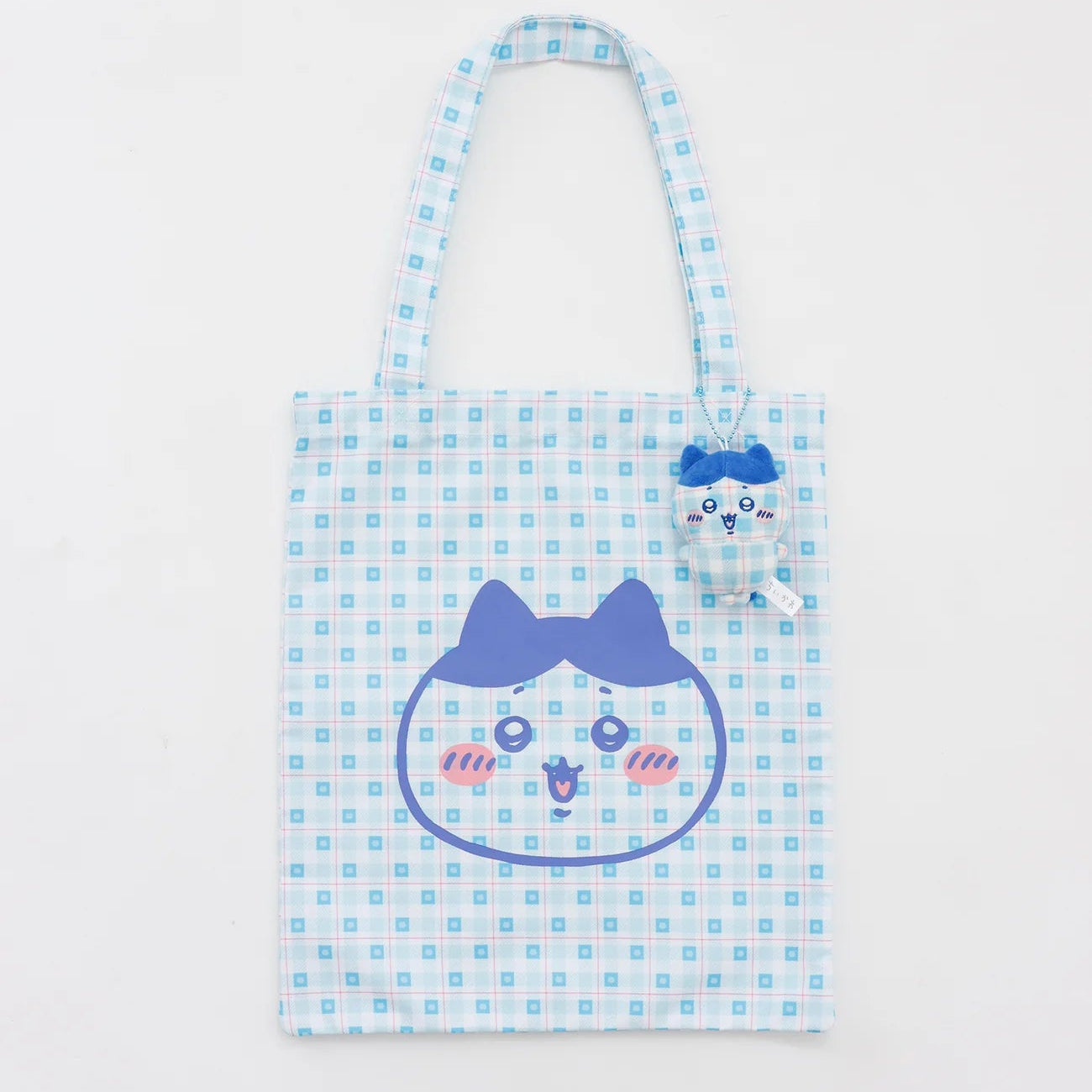 [現貨] chiikawa / check pattern 格仔系列 / Tote bag  (附吊飾) /  小八