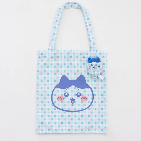 [現貨] chiikawa / check pattern 格仔系列 / Tote bag  (附吊飾) /  小八