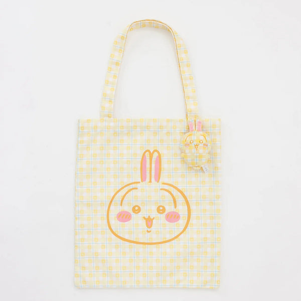 [現貨]  chiikawa / check pattern 格仔系列 / Tote bag  (附吊飾) /  兔兔