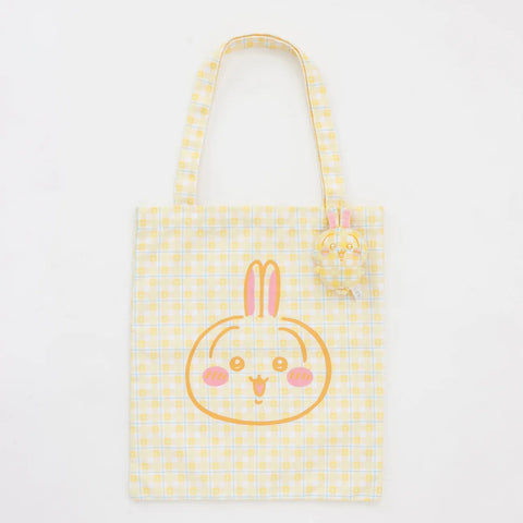 [現貨]  chiikawa / check pattern 格仔系列 / Tote bag  (附吊飾) /  兔兔