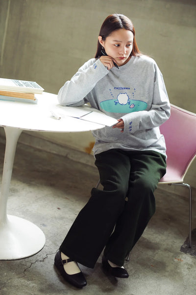 [預購] chiikawa/ 長袖 Tee / chiikawa 除草考試 勉強中