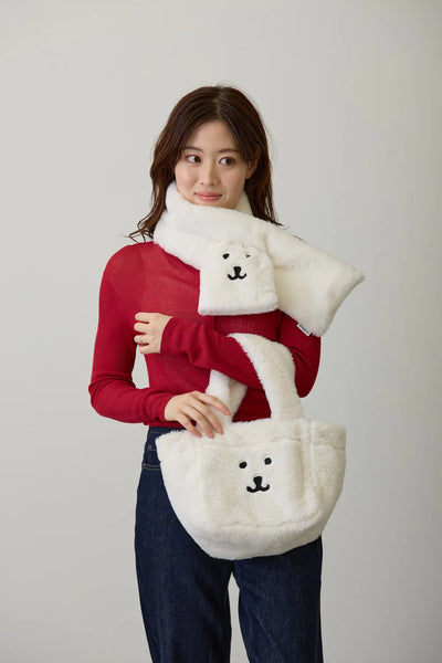 [預購] nagano / 白熊 毛絨圍巾 / 白色