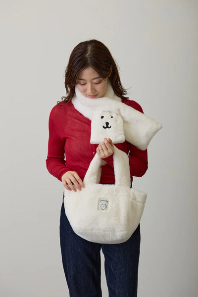 [預購] nagano / 白熊 毛絨圍巾 / 白色