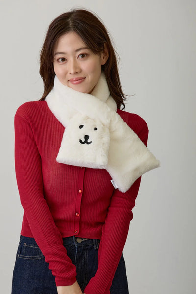 [預購] nagano / 白熊 毛絨圍巾 / 白色