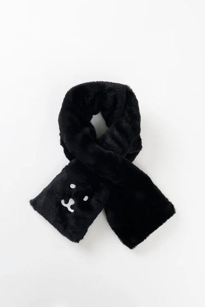 [預購] nagano / 白熊 毛絨圍巾 / 黑色