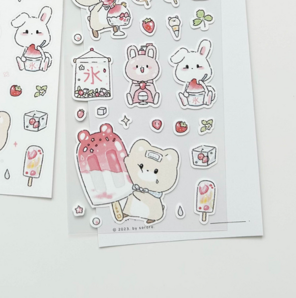 sororo/ strawberry ice stickers 貼紙