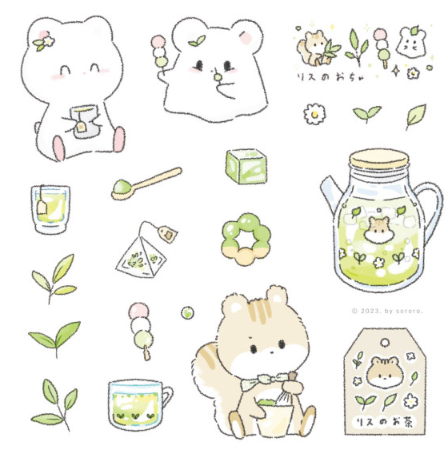 sororo/ summer green tea stickers 貼紙