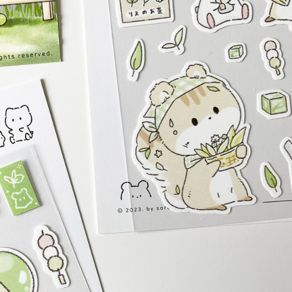 sororo/ summer green tea stickers 貼紙