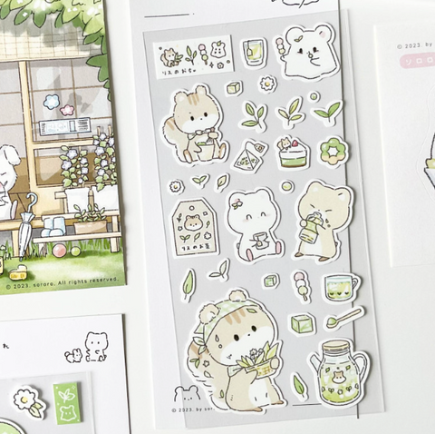 sororo/ summer green tea stickers 貼紙
