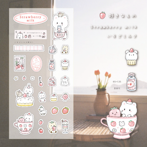 sororo/ strawberry milk stickers 貼紙