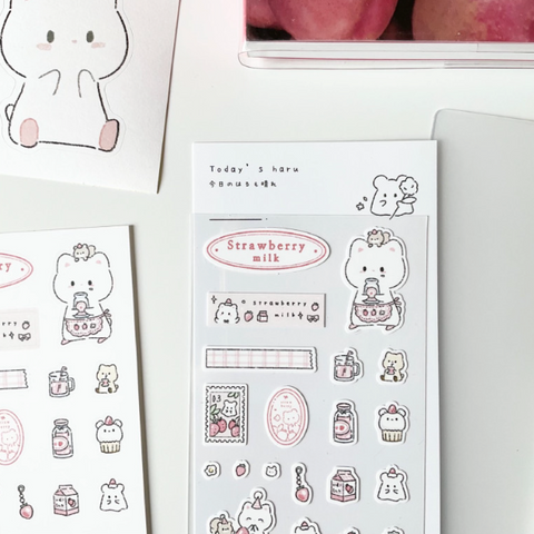 sororo/ strawberry milk stickers 貼紙