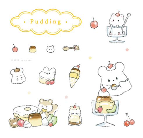 sororo/ pudding stickers 貼紙