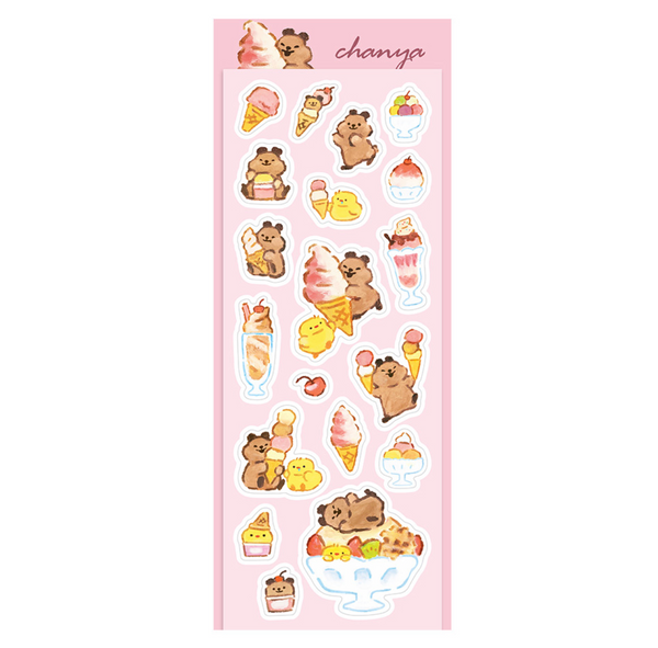 chanya/ ice-cream quokka stickers 貼紙