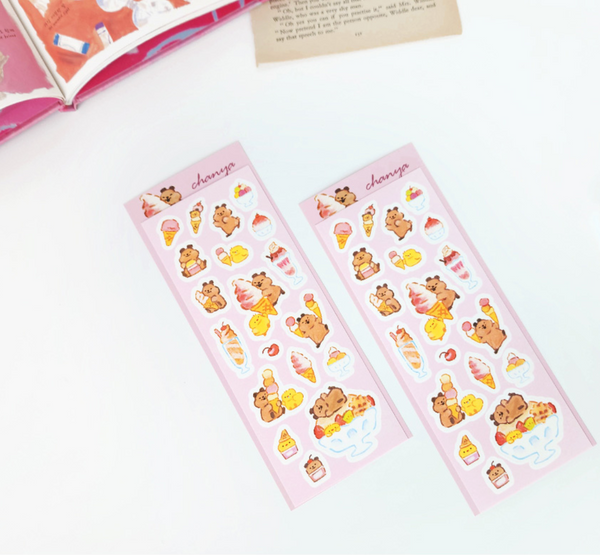 chanya/ ice-cream quokka stickers 貼紙