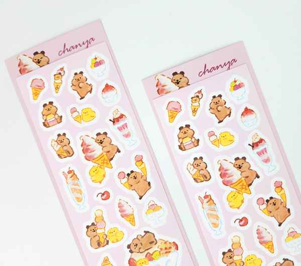 chanya/ ice-cream quokka stickers 貼紙