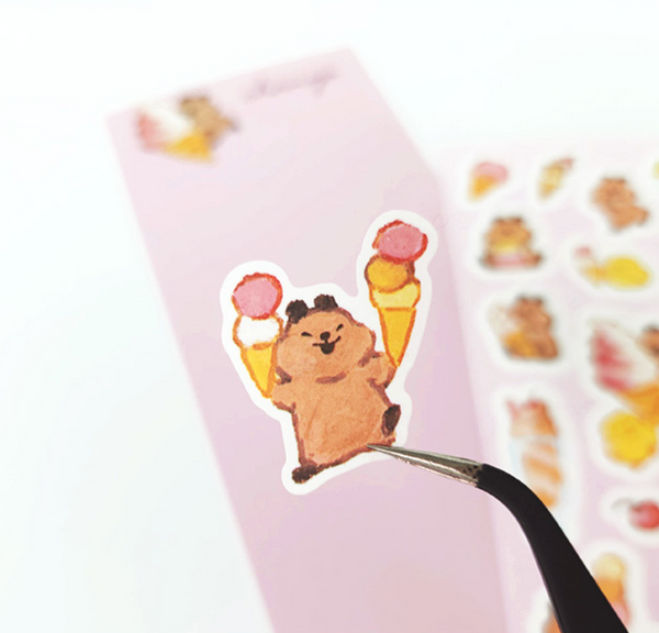 chanya/ ice-cream quokka stickers 貼紙