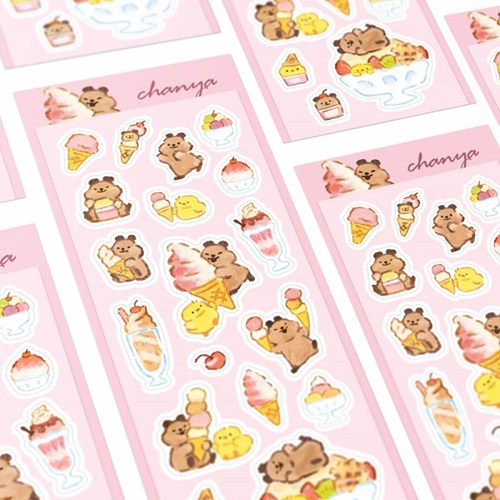 chanya/ ice-cream quokka stickers 貼紙