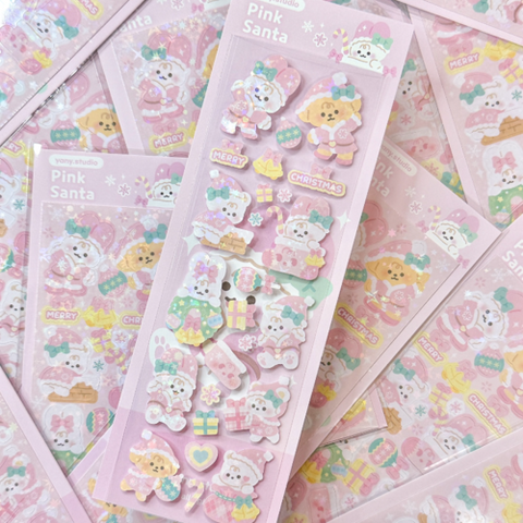 Yany Studio/ Pink Santa stickers