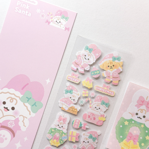 Yany Studio/ Pink Santa stickers