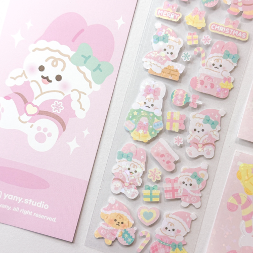 Yany Studio/ Pink Santa stickers