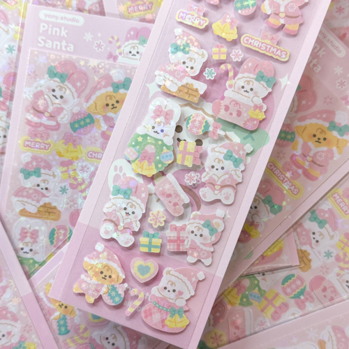 Yany Studio/ Pink Santa stickers