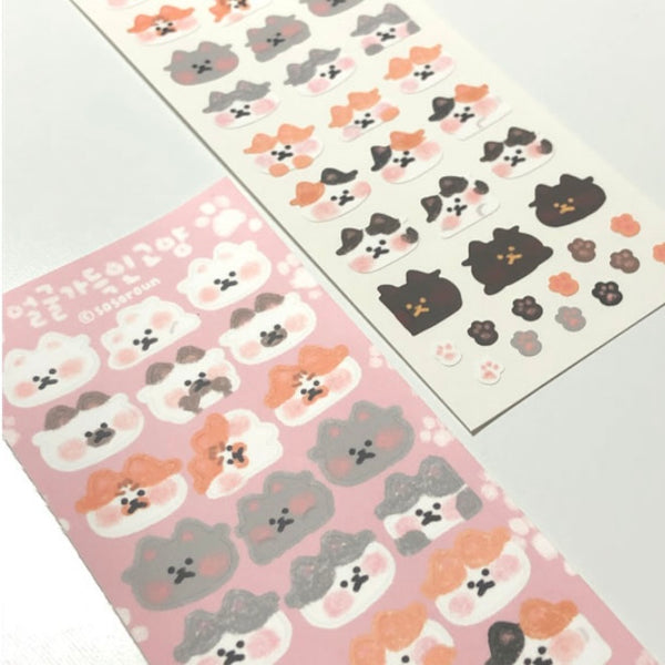 sosoroun/ face cats stickers 貼紙