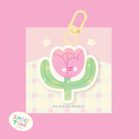 Smiletime/ Keychain Pink Tulip