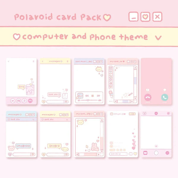 OKIKI / Polaroid card pack / computer and phone theme (新版共10張)