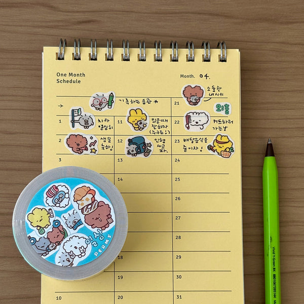 PERMS/ Glittering Kiss Cut Roll Sticker Tape/ Daily