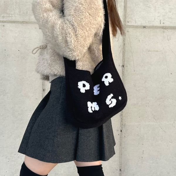 [預購] PERMS / Knit Logo Bag