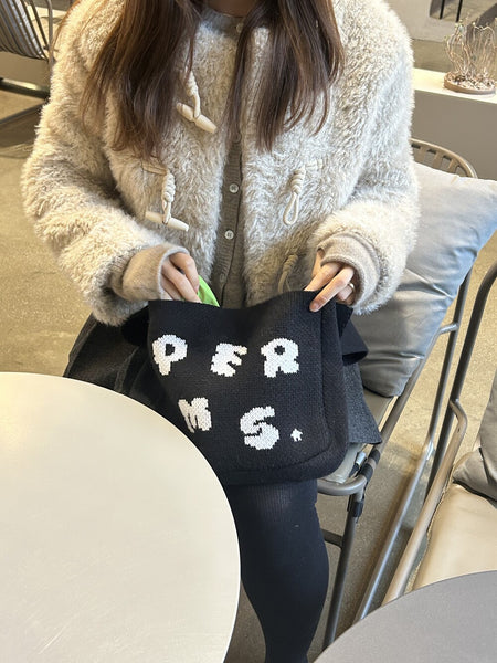 [預購] PERMS / Knit Logo Bag