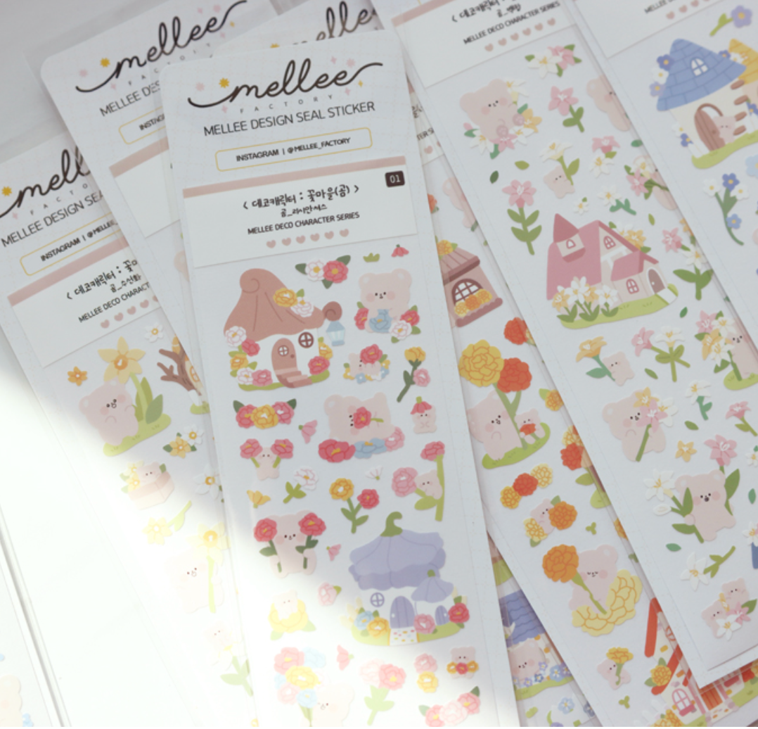 mellee factory/ flower village stickers 貼紙 （共8款)