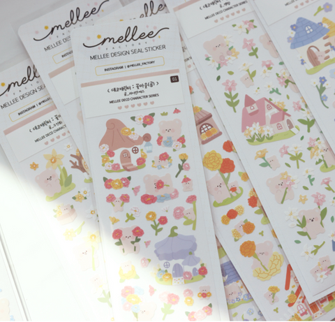 mellee factory/ flower village stickers 貼紙 （共8款)