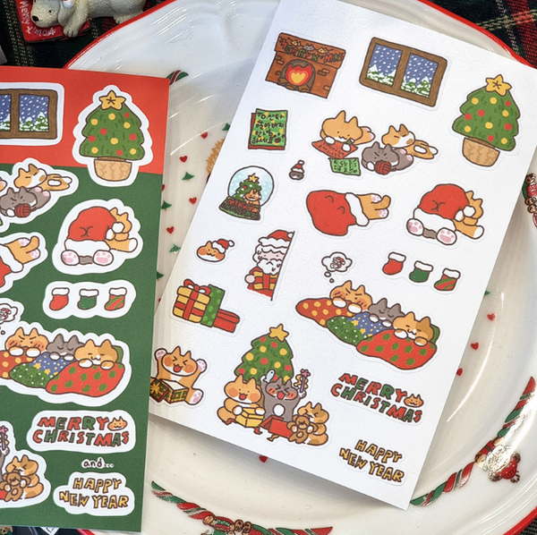 Jus/ Cats Christmas stickers