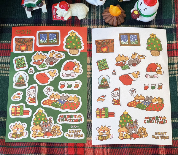 Jus/ Cats Christmas stickers