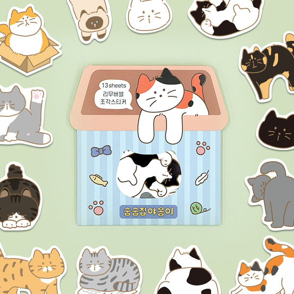 7321 Design / Hideout Cat Die-Cut Stickers 貼紙包