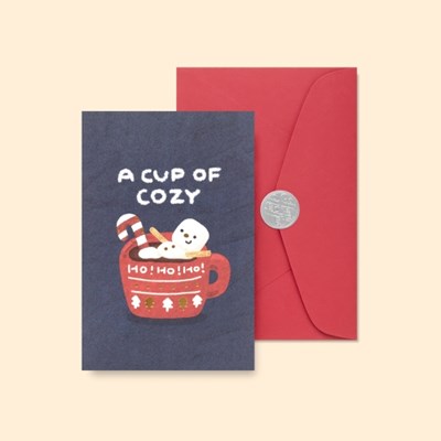 BOJAGICARD/ A Cup of Cozy Christmas Card (Blue) (連信封及封口貼紙）