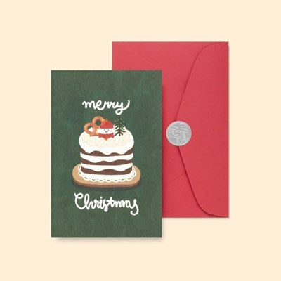 BOJAGICARD/ Merry Christmas Card (Green) (連信封及封口貼紙）