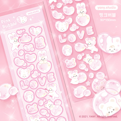 Yany Studio / Pink Bubble Stickers 貼紙