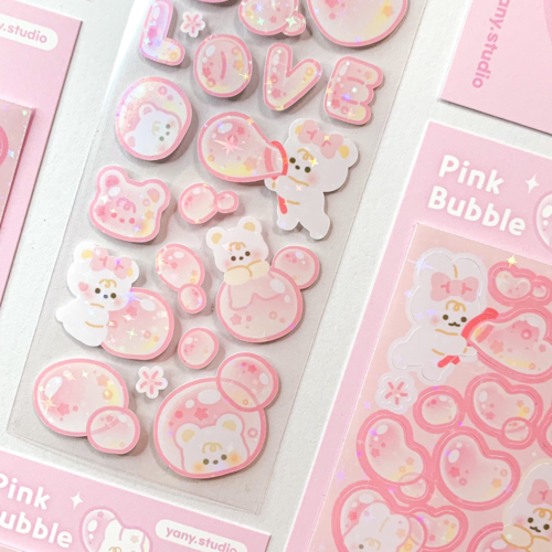 Yany Studio / Pink Bubble Stickers 貼紙