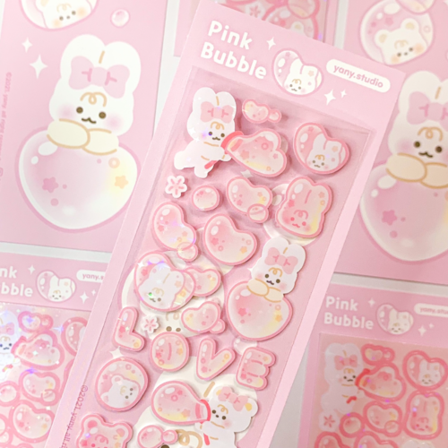 Yany Studio / Pink Bubble Stickers 貼紙