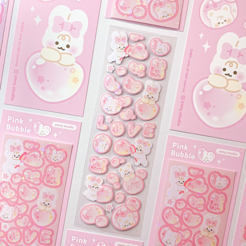 Yany Studio / Pink Bubble Stickers 貼紙