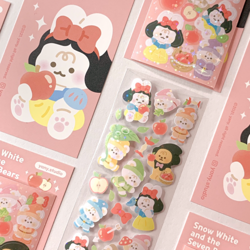 Yany Studio / Snow White and the Seven Bears stickers 貼紙